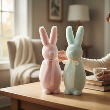 Lade das Bild in den Galerie-Viewer, Deko Osterhase mit Schleife Rosa 41 cm Dekohase Osterdeko Deko Ostern
