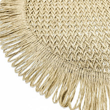 Lade das Bild in den Galerie-Viewer, 4er Set Platzset Boho rund Natur Beige 38 cm Tischset Tischdeko
