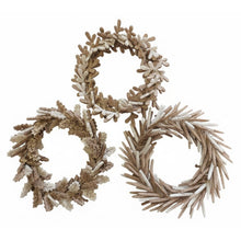 Lade das Bild in den Galerie-Viewer, 3er Set Filzkränze Beige Braun Kleine Dekokränze Ø 10 cm Aufhängeschlaufen – Blatt-, Zweig- und Blütenmotive für Wand, Tür und Geschenke
