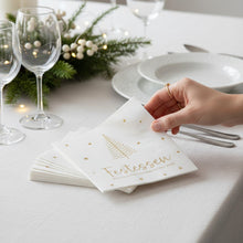 Lade das Bild in den Galerie-Viewer, 20 Stk. Servietten Weihnachten Weiß Gold 33 cm Papier Dekoservietten Weihnachten Papierservietten
