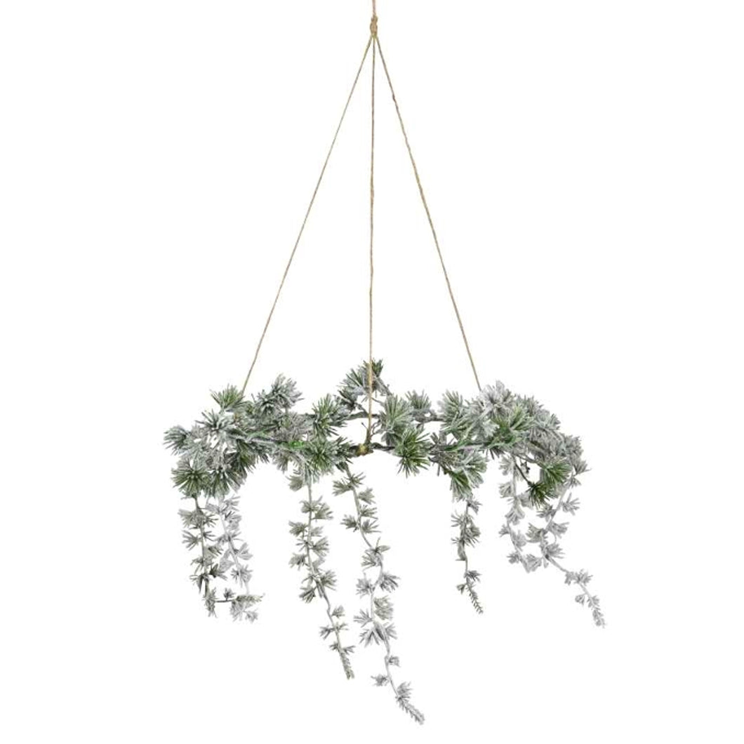 Dekokranz hängend Grün Weiß Kunststoff 40 cm Kranz Winterkranz modern