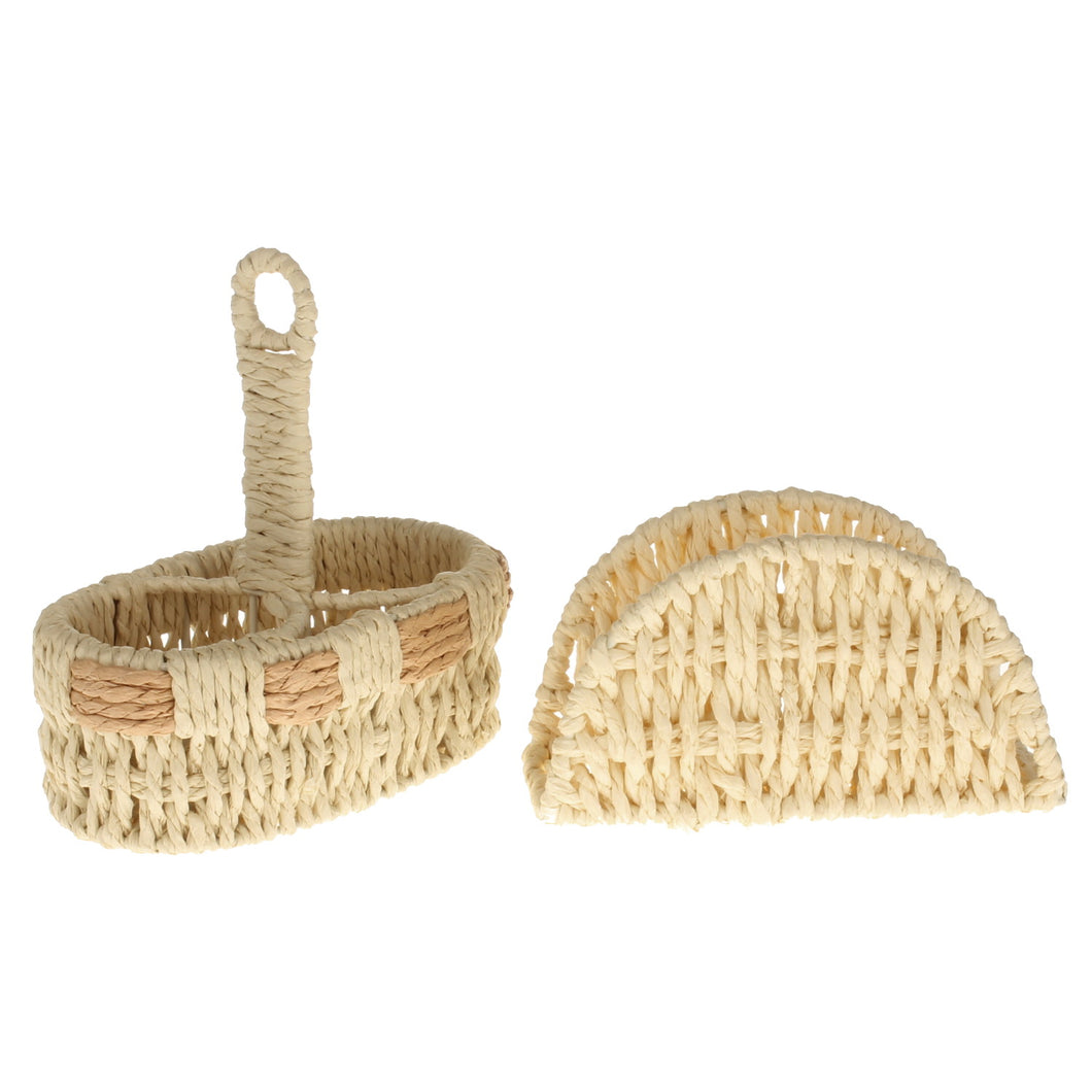 Tischset Menagenkorb und Serviettenhalter Tischdeko Servietten Halter Menagere modern