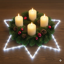 Lade das Bild in den Galerie-Viewer, LED Stern 40 cm Metall weiß Weihnachtsdeko Dekostern modern Timer
