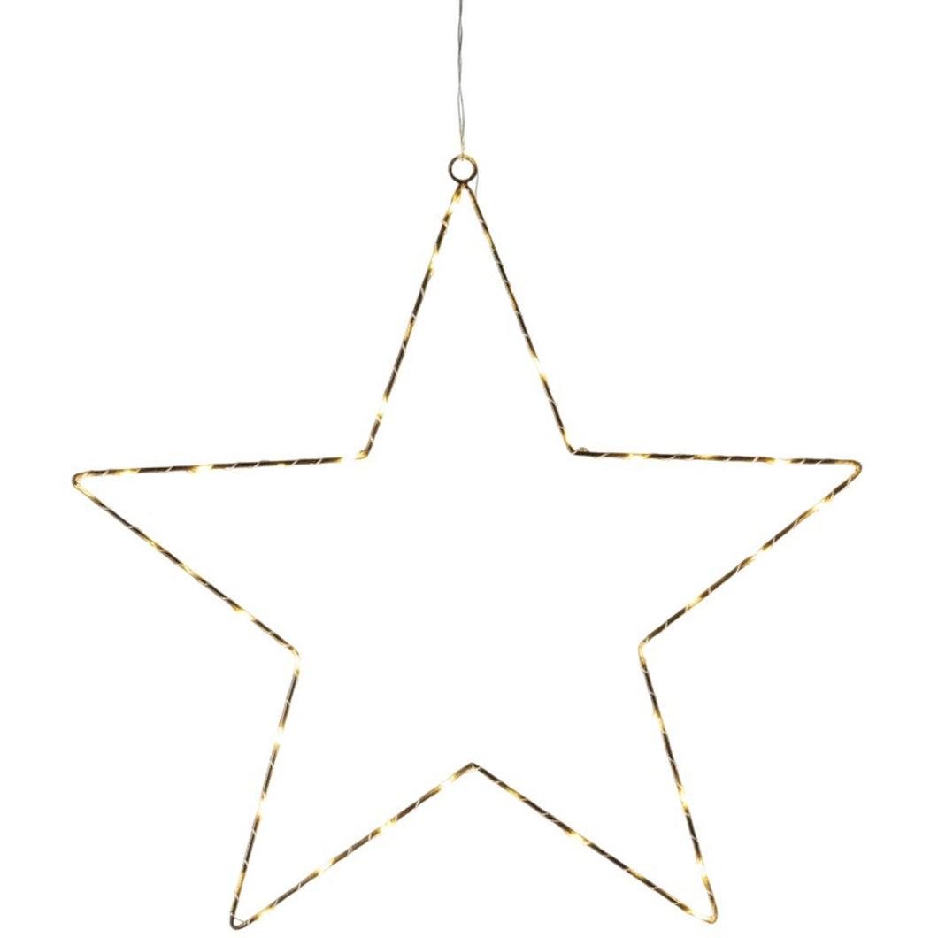 LED Stern 40 cm Metall weiß Weihnachtsdeko Dekostern modern Timer