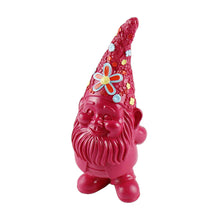 Lade das Bild in den Galerie-Viewer, Dekozwerg Flower Power Gelb oder Pink 20 cm Zwerg Gartenzwerg Polyresin Dekofigur
