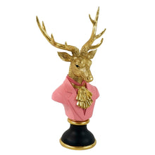 Lade das Bild in den Galerie-Viewer, XL Hirsch Büste Rosa Gold 53 cm Dekohirsch Dekobüste modern
