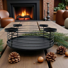 Lade das Bild in den Galerie-Viewer, Adventskranz Metall Schwarz 30 cm Weihnachtsdeko Metallkranz Tischdeko
