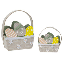Lade das Bild in den Galerie-Viewer, 2er Set Geschenkkorb Ostern Filz Beige Ostergeschenkkorb Deko
