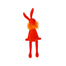 Lade das Bild in den Galerie-Viewer, Kantenhocker Osterhase Lila, Magenta oder Orange  Kunststoff beflockt modern Dekohase Osterdekoration Dekoration Ostern
