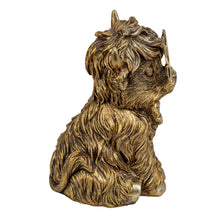 Lade das Bild in den Galerie-Viewer, Dekofigur Hochlandrind 15 cm Gold Modern Dekorind Kuhfigur Rind Deko
