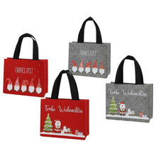 Lade das Bild in den Galerie-Viewer, 4er Set Geschenktasche Weihnachten Filz Rot Grau modern Geschenkverpackung Filztasche modern
