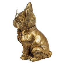 Lade das Bild in den Galerie-Viewer, Dekofigur Mops 21 cm Gold Modern Dekomops Mopsfigur Hundefigur Hund Deko
