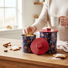 Lade das Bild in den Galerie-Viewer, 2er Set Gebäckdose Metall Weihnachten Blau oder Weiß Plätzchendose Keksdose
