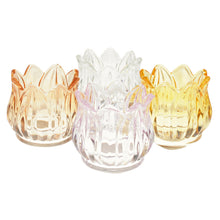 Lade das Bild in den Galerie-Viewer, 4er Set Windlicht Glas Tulpe Dekowindlicht Glaswindlicht Teelichthalter
