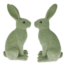 Lade das Bild in den Galerie-Viewer, 2er Set Dekohasen Grün 26 cm Polyresin modern Hase Osterhase Osterdekoration Deko Ostern
