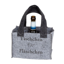 Lade das Bild in den Galerie-Viewer, Flaschentasche Filz Bier od. Picollo Grau Flaschenträger Flaschenhalter
