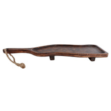 Lade das Bild in den Galerie-Viewer, Dekotablett Holz 54 cm Braun modern Tablett Mangoholz

