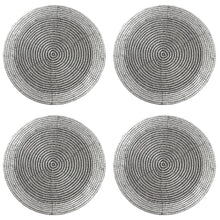 Lade das Bild in den Galerie-Viewer, 4er Set Glasuntersetzer Perlen Schwarz, Weiß oder Silber Getränkeuntersetzer 10 cm
