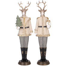 Lade das Bild in den Galerie-Viewer, Dekofigur Hirsch Tanne od. Geschenk Weihnachtsdeko Figur Weihnachten Dekohirsch modern Polyresin 39 cm
