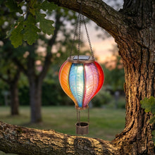 Lade das Bild in den Galerie-Viewer, Solar Heißluftballob 62 cm bunt 24 LED Dekolampe Garten Outdoor Leuchte Ballon
