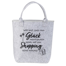 Lade das Bild in den Galerie-Viewer, Filztasche Shopping Hellgrau 37 cm Filz Tasche Grau Einkaufstasche Shopper
