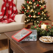 Lade das Bild in den Galerie-Viewer, 3er Set Gebäckdose Metall Weihnachten Rot Grau Plätzchendose Keksdose
