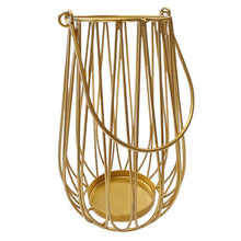 Lade das Bild in den Galerie-Viewer, Kerzenlaterne Gold Metall 23 cm Dekolaterne Laterne modern
