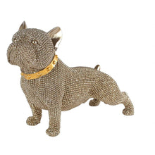 Lade das Bild in den Galerie-Viewer, Dekofigur Hund Gold Glitzer 22 cm modern Polystone Dekohund
