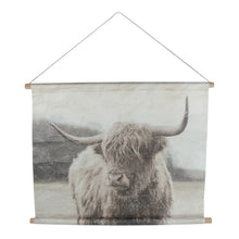 Lade das Bild in den Galerie-Viewer, Wandbild Wanddeko Highland Rind Vintage Pergamentpapier 75 x 55 cm
