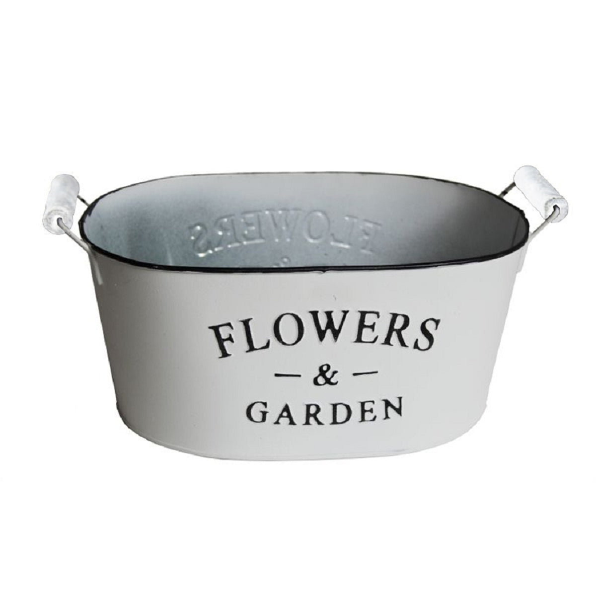 Pflanztopf Zink Flowers & Garden Weiß vers. Größen – Macosa Home