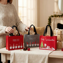 Lade das Bild in den Galerie-Viewer, 4er Set Geschenktasche Weihnachten Filz Rot Grau modern Geschenkverpackung Filztasche modern
