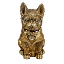 Lade das Bild in den Galerie-Viewer, Dekofigur Mops 21 cm Gold Modern Dekomops Mopsfigur Hundefigur Hund Deko
