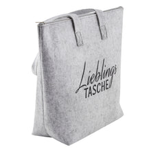 Lade das Bild in den Galerie-Viewer, Filztasche Lieblingstasche Hellgrau 45 cm Filz Tasche Grau Einkaufstasche
