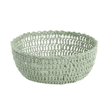 Lade das Bild in den Galerie-Viewer, Dekoschale Makramee Grün Baumwolle Metall Schale 25 cm
