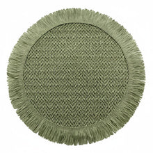 Lade das Bild in den Galerie-Viewer, 4er Set Platzset Boho rund Grün 38 cm Tischset Tischdeko
