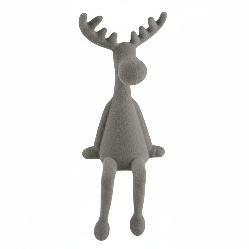 Kantenhocker Rentier 31 cm modern Kunststoff Grau Pink Fuchsia Orange od. Braun Dekorentier Weihnachten