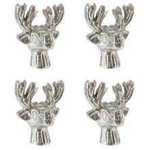 Lade das Bild in den Galerie-Viewer, 4er Set Kerzenstecker Rentier Silber Alu Stabkerzen Verzierung Kerzenpiekser
