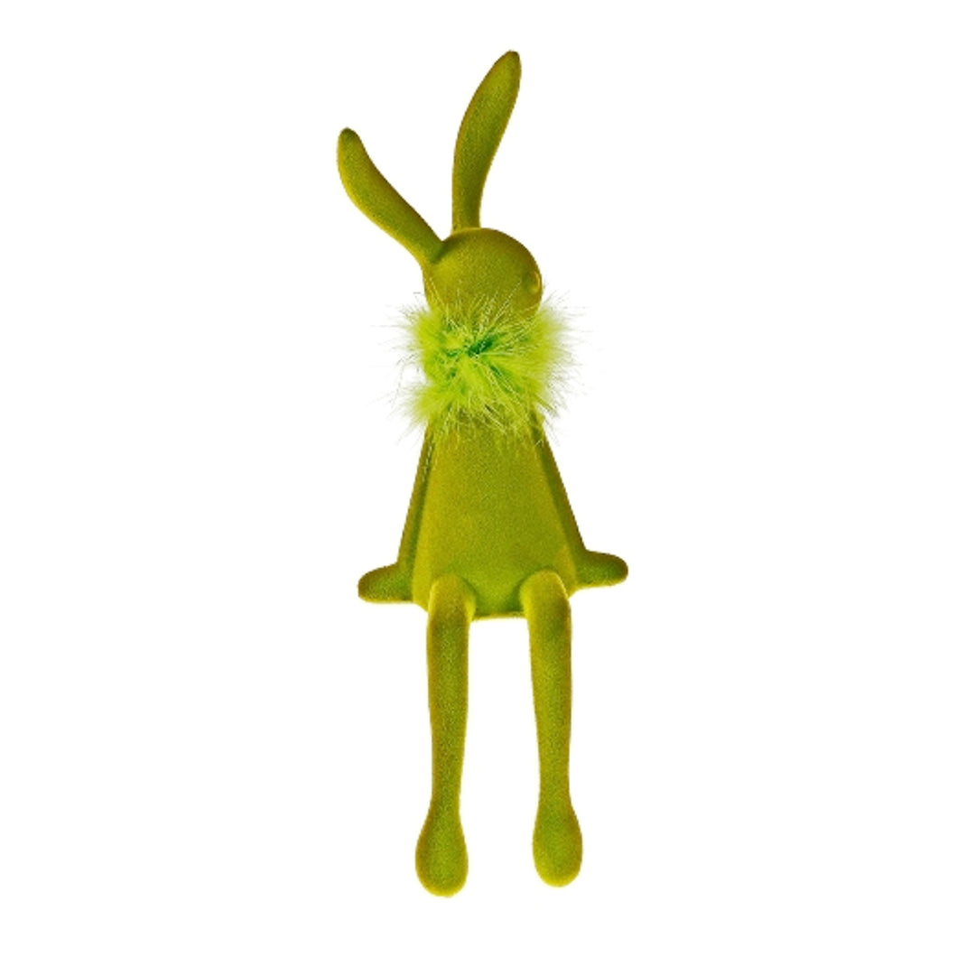 Kantenhocker Osterhase Grün Kunststoff beflockt modern Dekohase Osterdekoration Dekoration Ostern
