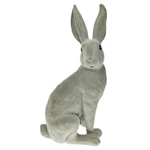 Lade das Bild in den Galerie-Viewer, Dekohase Grau 36 cm Polyresin samtig modern Hase Osterhase Osterdekoration Deko Ostern
