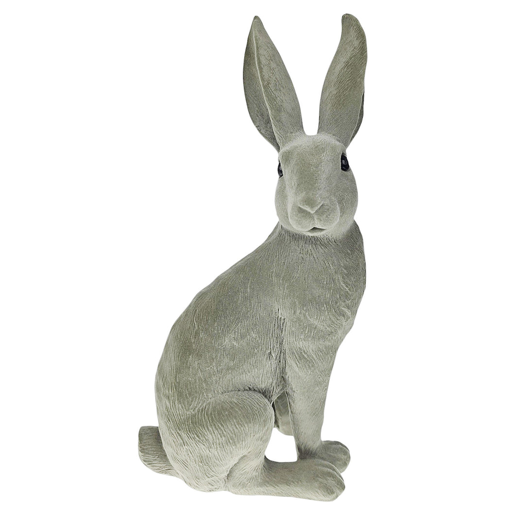 Dekohase Grau 36 cm Polyresin samtig modern Hase Osterhase Osterdekoration Deko Ostern
