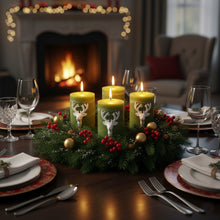 Lade das Bild in den Galerie-Viewer, 4er Set Kerzenstecker Hirsch Weiß Metall Stabkerzen Verzierung Kerzenpiekser
