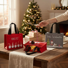 Lade das Bild in den Galerie-Viewer, 4er Set Geschenktasche Weihnachten Filz Rot Grau modern Geschenkverpackung Filztasche modern
