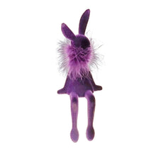 Lade das Bild in den Galerie-Viewer, Kantenhocker Osterhase Lila 25 cm  Kunststoff beflockt modern Dekohase Osterdekoration Dekoration Ostern
