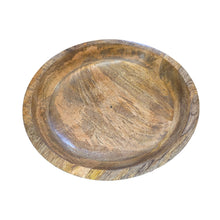 Lade das Bild in den Galerie-Viewer, Dekoschale Mangoholz rund 25 cm Holzschale auf Füßen Schale Tischdeko modern Holz
