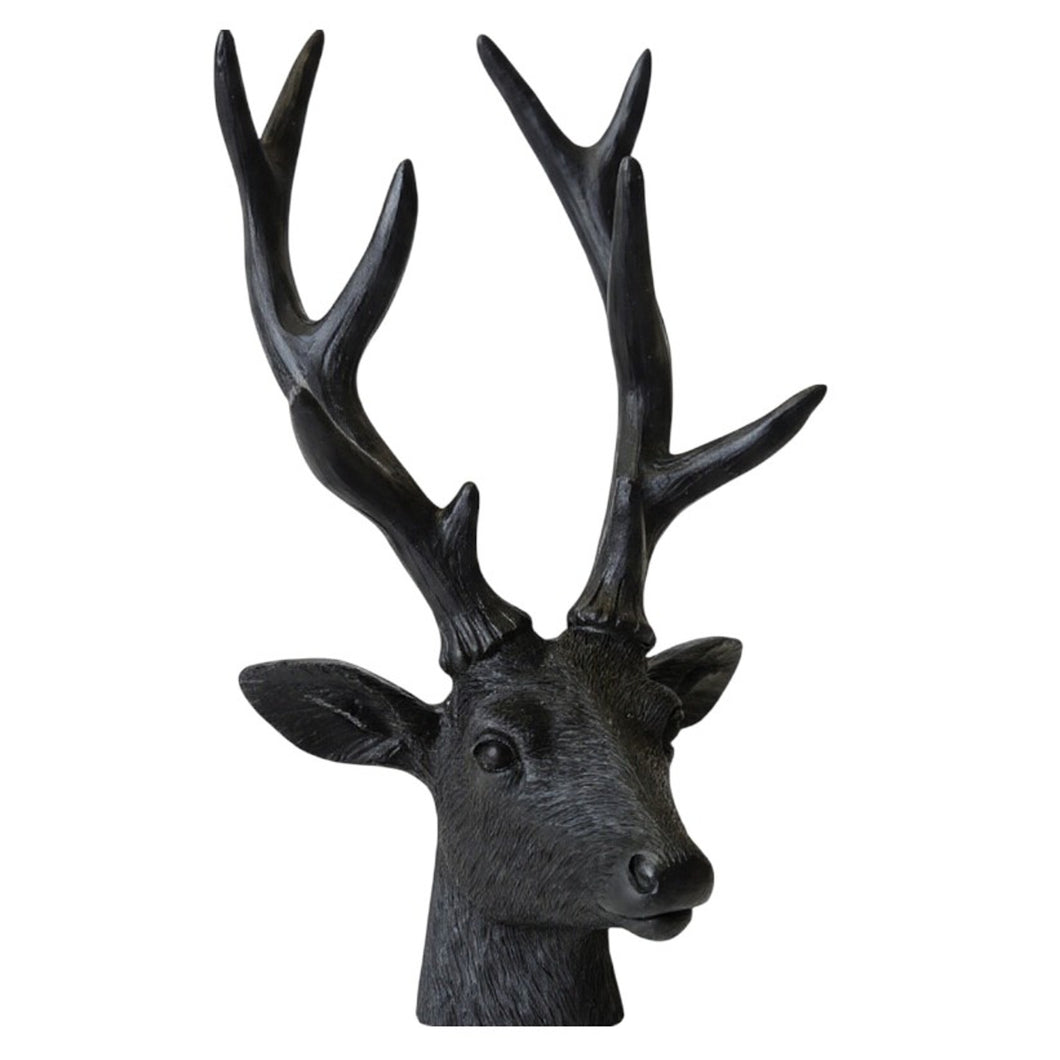 Dekohirsch modern Schwarz 22 cm Poly Hirschkopf Weihnachten Deko