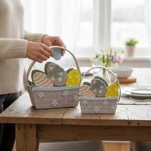 Lade das Bild in den Galerie-Viewer, 2er Set Geschenkkorb Ostern Filz Beige Ostergeschenkkorb Deko
