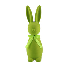 Lade das Bild in den Galerie-Viewer, 2er Set Dekohasen Kunststoff beflockt Gelb Grün modern Osterhase Osterdekoration Hase Deko Ostern
