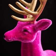 Lade das Bild in den Galerie-Viewer, Deko Rentier stehend 24 cm Magenta Grün od. Türkis Dekofigur modern
