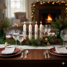 Lade das Bild in den Galerie-Viewer, 4er Set Kerzenstecker Rentier Silber Alu Stabkerzen Verzierung Kerzenpiekser
