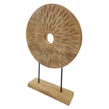 Lade das Bild in den Galerie-Viewer, Deko Skulptur Mangoholz Metall Braun Schwarz 38 cm Dekoobjekt Holz
